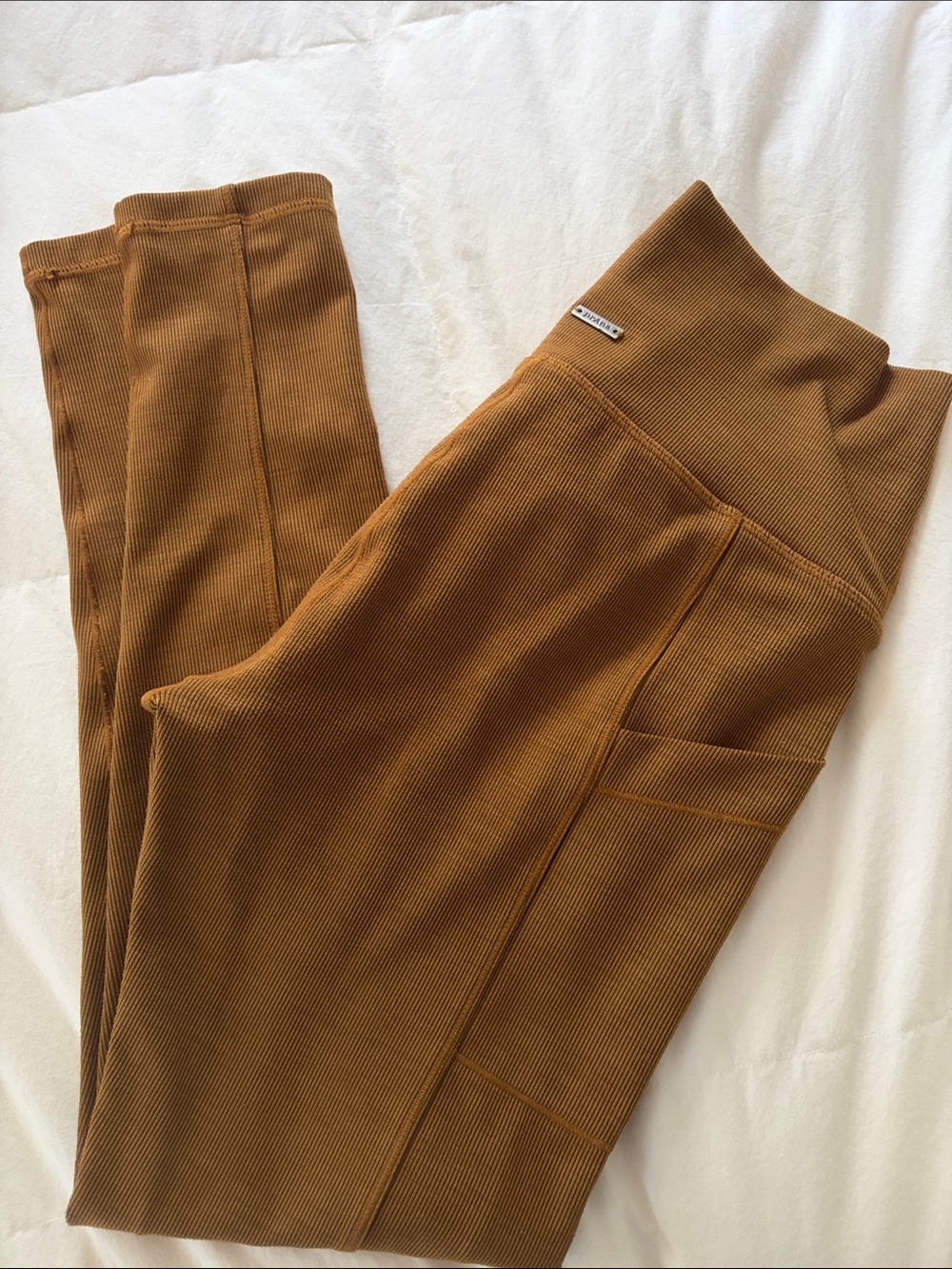 Prana Ribbed High-Waist Leggings women’s small side pockets, gym yoga comfy